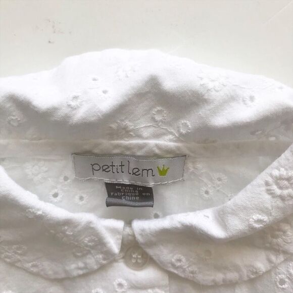 Petit Lem eyelet/gingham mix romper  EUC 9 months - Picture 3 of 4